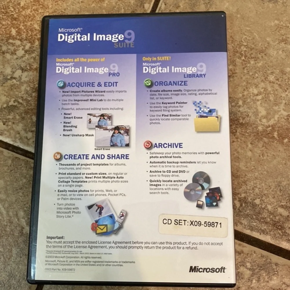 Microsoft Digital Image Suite 9 2‎ disc set
